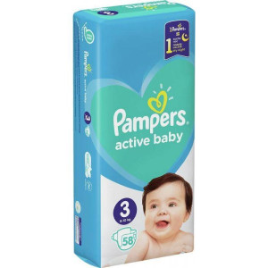Подгузники Pampers Active Baby №3 (6-10кг), 58шт.