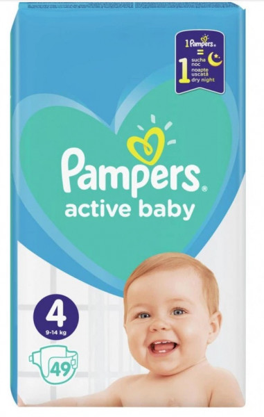 Подгузники Pampers Active Baby №4 (9-14кг), 49шт.