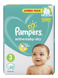 Подгузники Pampers Active Baby №3 (6-10кг) 82шт.