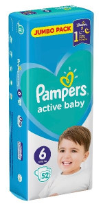 Подгузники Pampers Active Baby-Dry №6 (13-18кг) 52шт.