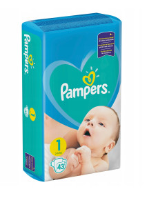 Подгузники Pampers New Baby Dry №1  (2-5 кг) 43 шт., для новорожденных