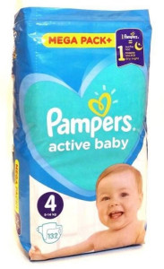 Подгузники Pampers Active Baby №4 (9-14кг) 132шт.