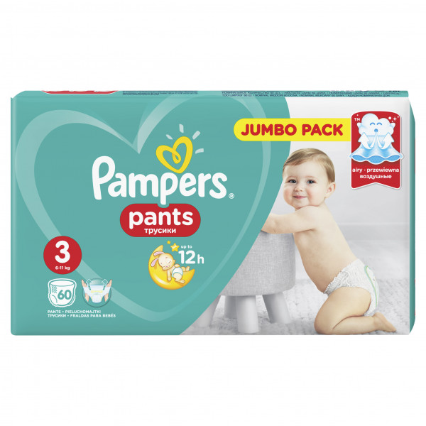 Трусики Pampers Active & Pants №3 (6-11кг), 60шт.