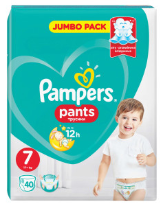 Трусики Pampers Active & Pants №7 (17кг+), 40шт.