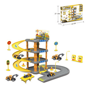 Парковка Truck Строительная техника, 4 этажа, 3 машинки, 51 деталь