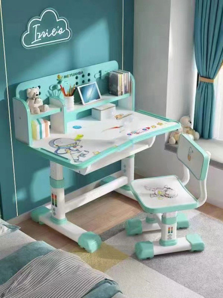 Парта со стульчиком JCH901, регулируемая, с полкой