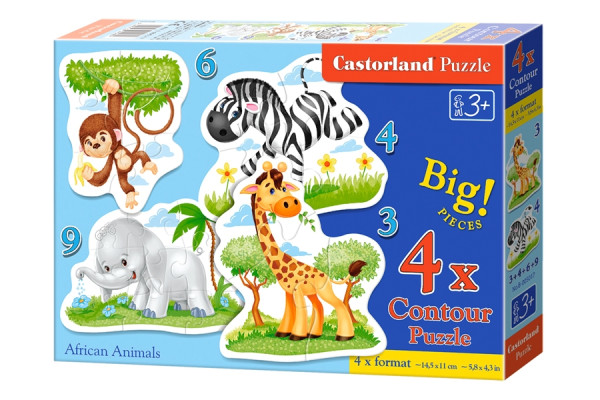 Пазлы детские Castorland Big 4в1, в ассортименте, 3/4/6/9 деталей