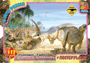 Пазлы G-Toys Микс картинок, 117 элементов, с плакатом