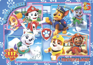 Пазлы G-Toys Микс картинок, 117 элементов, с плакатом