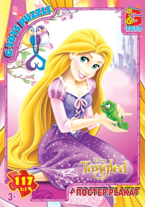 Пазлы G-Toys Микс картинок, 117 элементов, с плакатом