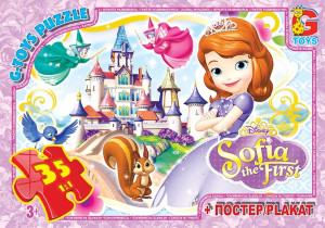 Пазлы G-Toys Микс картинок, 35 элементов, с плакатом