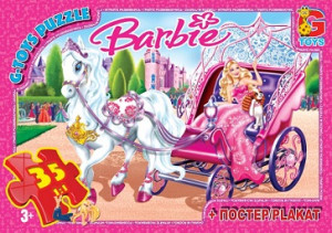 Пазлы G-Toys Микс картинок, 35 элементов, с плакатом
