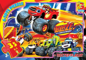 Пазлы G-Toys Микс картинок, 35 элементов, с плакатом