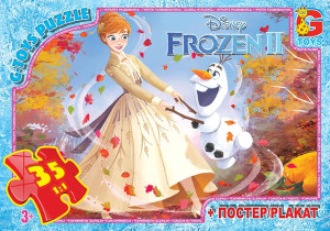 Пазлы G-Toys Микс картинок, 35 элементов, с плакатом