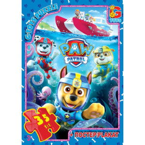 Пазлы G-Toys Микс картинок, 35 элементов, с плакатом