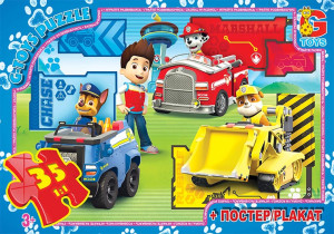 Пазлы G-Toys Микс картинок, 35 элементов, с плакатом