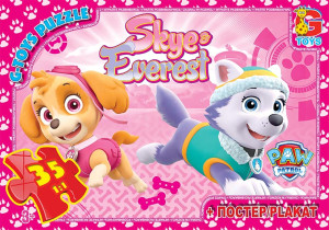 Пазлы G-Toys Микс картинок, 35 элементов, с плакатом