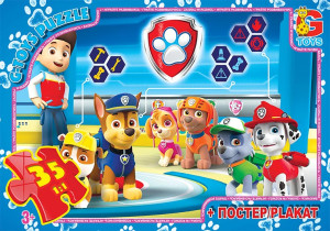Пазлы G-Toys Микс картинок, 35 элементов, с плакатом