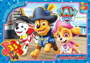 Пазлы G-Toys Микс картинок, 35 элементов, с плакатом