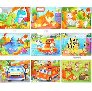 Пазл-вкладыш деревянный Животные, 12 элементов