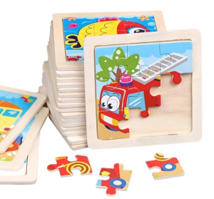 Пазлы-вкладыш деревянные в ассортименте, 9 элементов