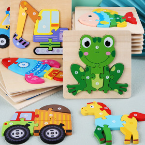 Пазлы деревянные Животные/Транспорт, рамка-вкладыш