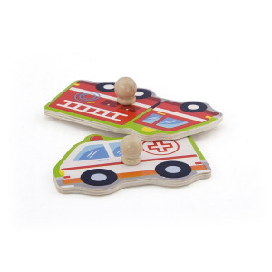 Пазлы деревянные Viga 51274 Транспорт со звуком, вкладыш, 7 элементов