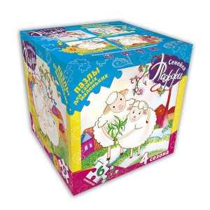 Пазлы детские Strateg Семейка Паффи, 4в1