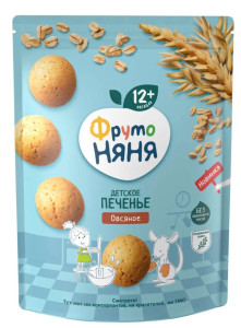 Печенье ФрутоНяня Овсяное, 12m+, 120гр