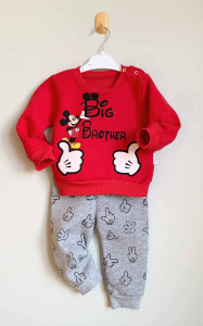 Комплект одежды для мальчика Pepelino Big Brother, штанишки и свитшот, с начесом, 3-24м