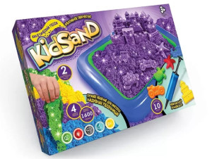 Кинетический песок Danko Toys Kidsand, 4цвета, с песочницей, 1600г