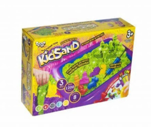 Кинетический песок Danko Toys Kidsand, 3цвета, с песочницей, 1200г