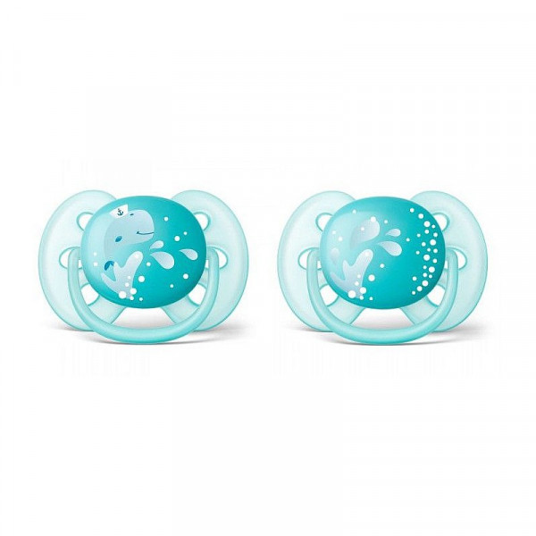 Пустышка Philips AVENT Ultra soft, силиконовая, ортодонтическая, Boy, 6m+, 2шт.