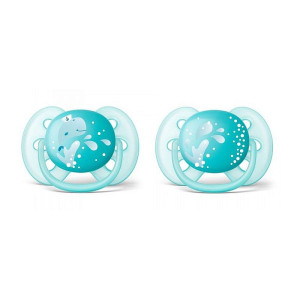 Пустышка Philips AVENT Ultra soft, силиконовая, ортодонтическая, Boy, 6m+, 2шт.