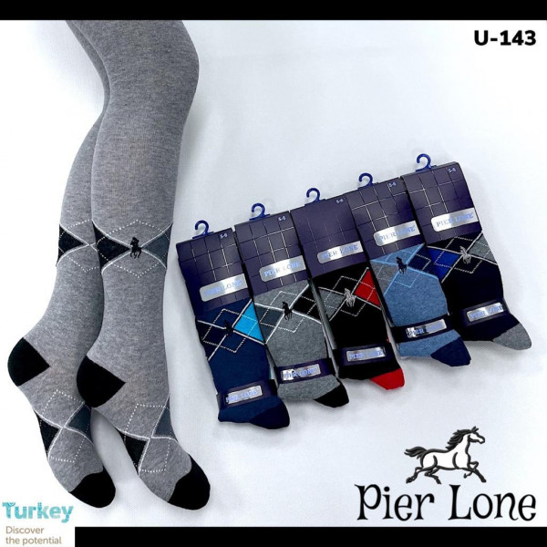 Колготы хлопковые Pier Lone Ромбик, для мальчиков, 3-8 лет