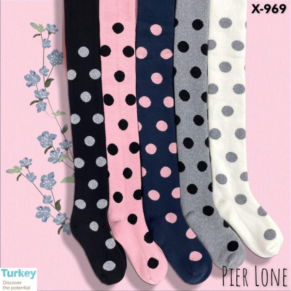 Колготы махровые Pier Lone Горохи, для девочек, 3-4 года