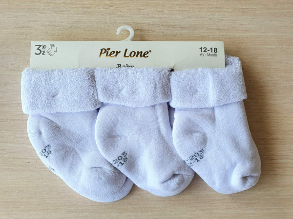 Носки детские Pier Lone Белые, махровые, 6-18м