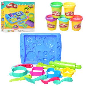 Пластилин Play-Doh MK 2851 Формочки, в баночках, ароматизированный, 5 цветов