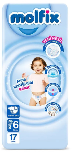 Подгузники Molfix Comfort Extra Large №6 (15+кг) 17шт.