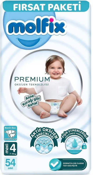 Подгузники Molfix Premium Maxi №4 (7-14кг) 54шт.