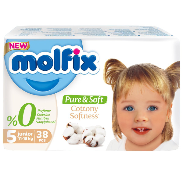 Подгузники Molfix Pure & Soft Junior №5 (11-18кг) 38шт.