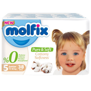 Подгузники Molfix Pure & Soft Junior №5 (11-18кг) 38шт.