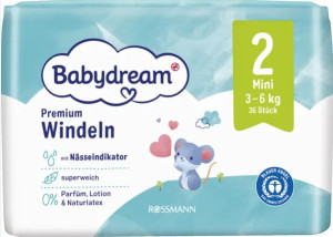 Подгузники Babydream Windeln Premium №2 (3-6кг) 36шт.