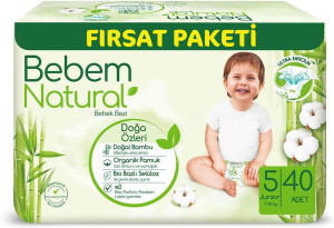 Подгузники Bebem Natural Junior №5 (11-18кг), 40шт.