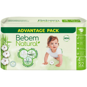 Подгузники Bebem Natural Maxi №4 (7-14кг), 52шт