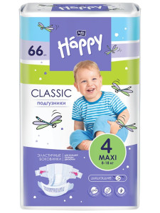 Подгузники Bella Happy Classic Maxi №4 (8-18 кг), 66 шт.