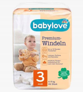 Подгузники DM BabyLove Premium Windeln №3 (4-9 кг) 46шт.