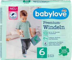 Подгузники DM BabyLove Premium Windeln №6 (15-20 кг) 32шт.