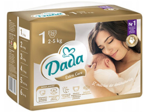 Подгузники Dada Extra Care №1 (2-5 кг) 26шт. (золотая)