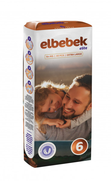 Подгузники ELBEBEK Extra Large №6 (16 кг+) 40шт
